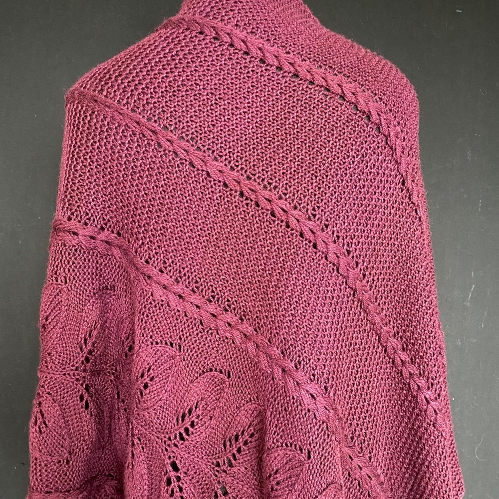 New Hand Knitted Large Contemporary Asymmetrical Triangular Shawl, Gift for Her